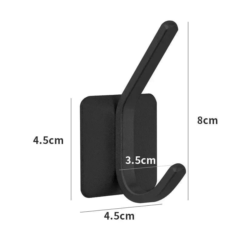  Showlu Fashion Store black-D Self Adhesive Home Kitchen Wall Door Hook Key Rack Kitchen Towel Hanger Aluminum Towel Coat Robe Hook Bathroom Accessories