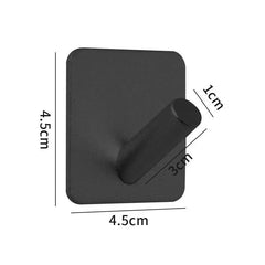  Showlu Fashion Store black-E Self Adhesive Home Kitchen Wall Door Hook Key Rack Kitchen Towel Hanger Aluminum Towel Coat Robe Hook Bathroom Accessories