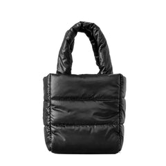 SHOWLU FASHION STORE Black Elegant Lightweight Nylon Down Quilted Bag Casual Solid Color Shoulder Bag Bubbles Puff Ladies Tote Women Handbags