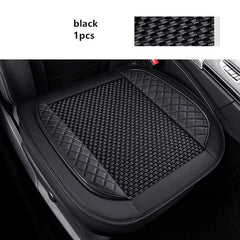  Showlu Fashion Store Black  front 3D Ice Silk+PU Leather Car Seat Cover Universal Seat Protector Non-slip Cushion Luxury Car Seat Upholstery Mat Accessories