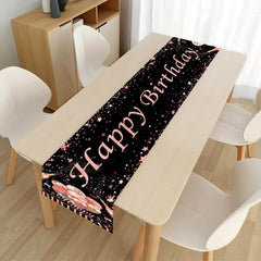 Showlu Fashion Store Black Gold Birthday Party Decoration Table Runner Tablecloth Adult 30 40 50 Birthday Balloon Set Anniversary Wedding Supplies