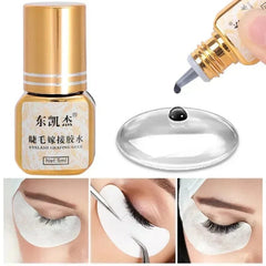 Showlu Fashion Store Black Grafted Eyelash Glue 5ml Waterproof Quick Drying Lasting Semi-Permanent No Irritant Eyelashes Extension Glue Makeup Tools