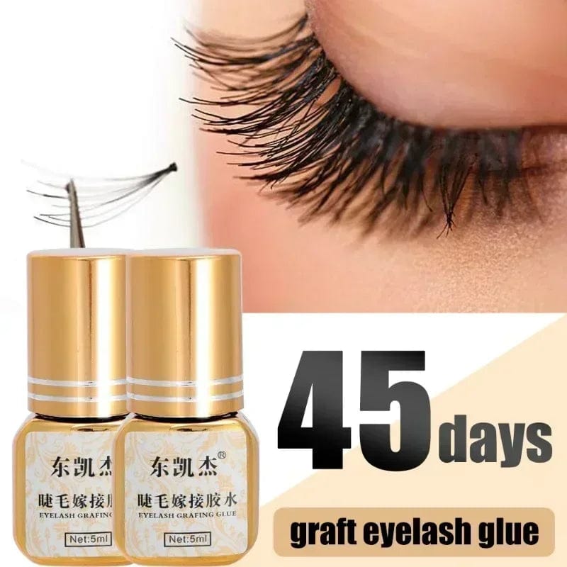 Showlu Fashion Store Black Grafted Eyelash Glue 5ml Waterproof Quick Drying Lasting Semi-Permanent No Irritant Eyelashes Extension Glue Makeup Tools