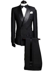 SHOWLU FASHION STORE Black/Gray Men's 2 Pieces Formal Jacket & Pants Slim Fit Double Breasted Suits Business Wedding Tuxedos for Men Casual Clothing