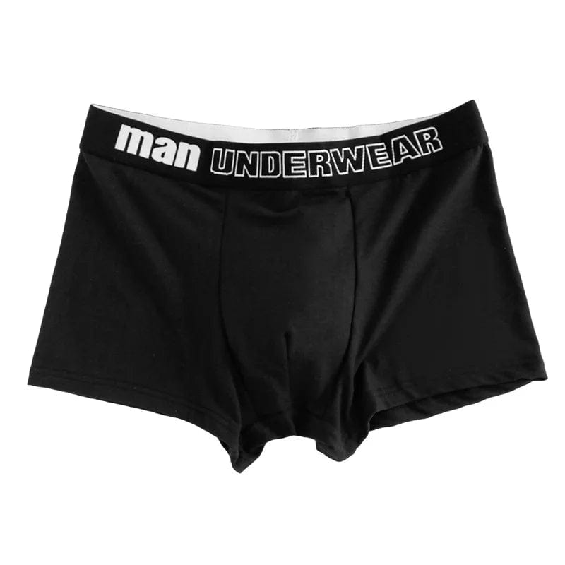  Showlu Fashion Store Black / L 40-55kg Man Underwear Fashion Solid Cotton Comfortable Breathable Boxers Men's Underpants Male Letter Printed Panties Shorts Underwear