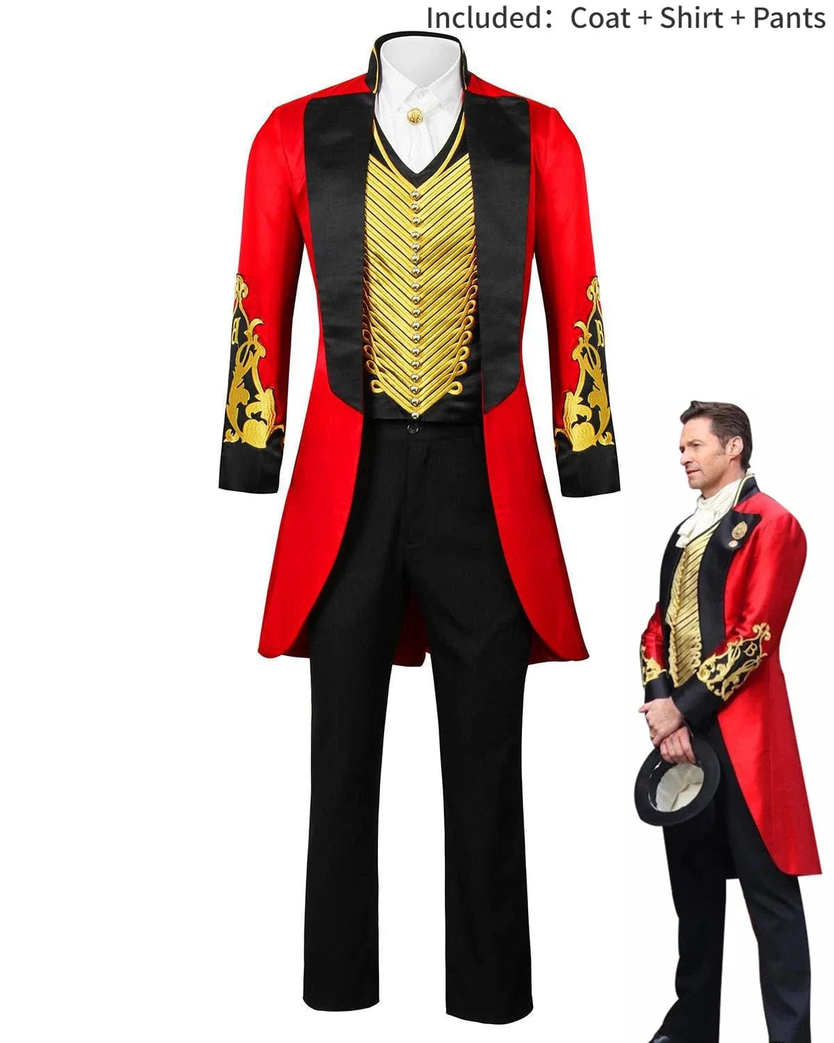 SHOWLU FASHION STORE Black / L The Greatest Showman P.T.Barnum Cosplay Costume Hugh Jackman Men Vest Uniform Suit Coat Shirt Pants Halloween Carnival Clothes