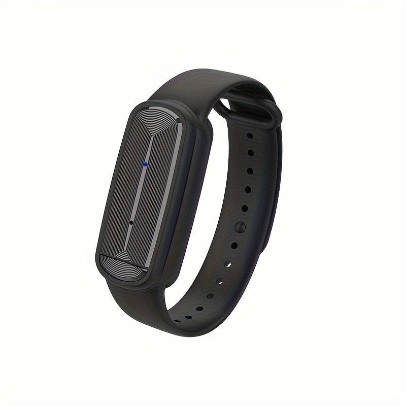 Showlu Ultrasonic Mosquito Repellent Band worn as a USB rechargeable watch for outdoor mosquito prevention.