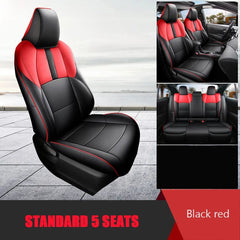  Showlu Fashion Store Black red 2019 Luxury Full Set Car Seat Cover For Select Toyota Corolla Gasoline/Hybrid 2020-2024 Faux Leather Custom  Seat Cushion Auto Parts