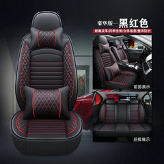 Showlu Fashion Store Black red 5 seats 1 Artificial Leather Luxury 3D Car Seat Cover Is Suitable for CHEVROLET Cruze Blazer Captiva Camaro Aveo Malibu Equinox Interior