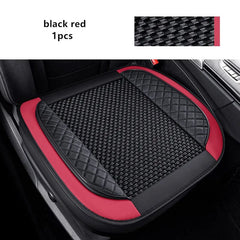 Showlu Fashion Store Black Red front 3D Ice Silk+PU Leather Car Seat Cover Universal Seat Protector Non-slip Cushion Luxury Car Seat Upholstery Mat Accessories