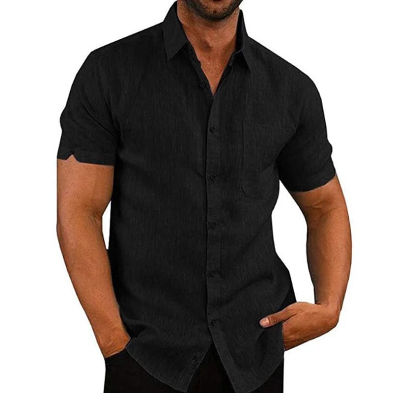  Showlu Fashion Store black / S Elegant Summer Linen Shirt for Men