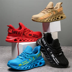 SHOWLU FASHION STORE Black Safety Shoes Men Work Shoes Sneakers Anti Puncture Anti Smashing Men Boots Steel Toe Shoes Protective Indestructible Shoes