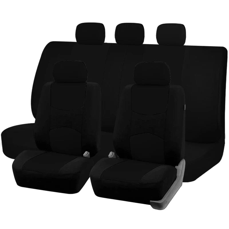 Showlu Fashion Store Black Set AUTO PLUS Car Seat Covers Universal Fit Most Car, SUVs, Vans Polyester Mesh Fabric Car Seat Cushion Car Accessories Interior