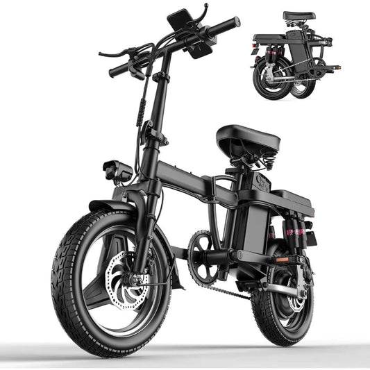 SHOWLU FASHION STORE Black / United States Electric Bike for Adults, Folding 500W Motor, Up to 25 MPH and 25 Miles Long Range, Electric Bicycle with 14" Pneumatic Tire