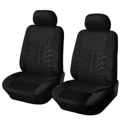 SHOWLU FASHION STORE Black Universal Fit Front Pair Car Seat Covers - Breathable Polyester Split Automotive Seat Cushion Protectors with Sponge Filler - Hand Washable, All-Season, Durable and Easy to Install