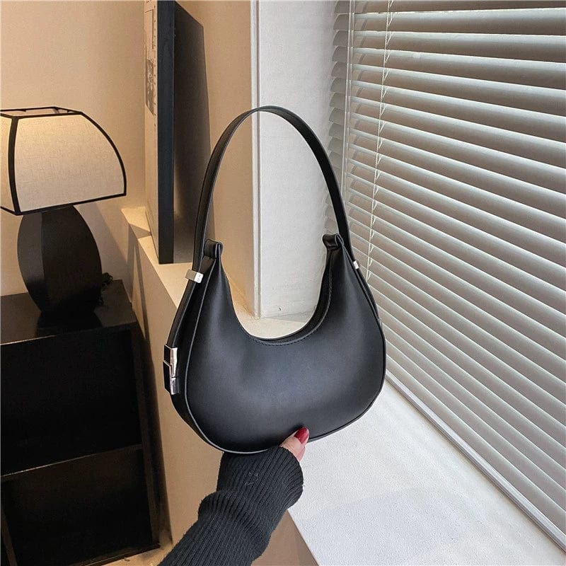 SHOWLU FASHION STORE Black Women's Bag South Korea Ins Super Popular Saddle Bag