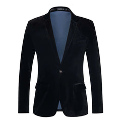 SHOWLU FASHION STORE Black / XL / CN New Autumn Velvet Wedding Dress Coat Men's Blazer Jacket Fashion Casual Suit Jacket Stage Men's Business Blazers Costume Homme