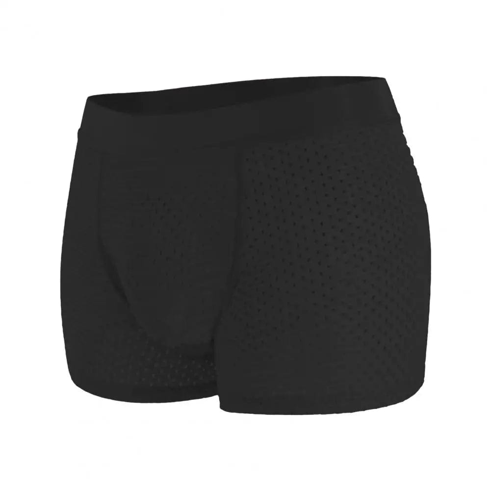  Showlu Fashion Store Black / XL Men Trunks Built-in Fake Butt Hip Lifter Enhancer Shorts Briefs Padded U Convex Pouch Mid-rise Underwear Shapewear Underpants