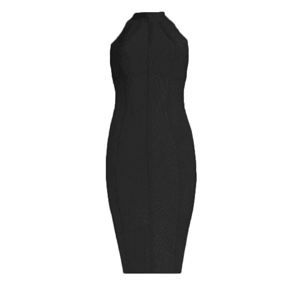 Showlu Fashion Store Black / XS BEAUKEY 2022 Sexy Women White Turtleneck Bandage Dress Tank Runway Elastic Dress Party Black Bodycon Vestidos