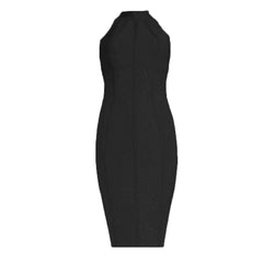 Showlu Fashion Store Black / XS BEAUKEY 2022 Sexy Women White Turtleneck Bandage Dress Tank Runway Elastic Dress Party Black Bodycon Vestidos