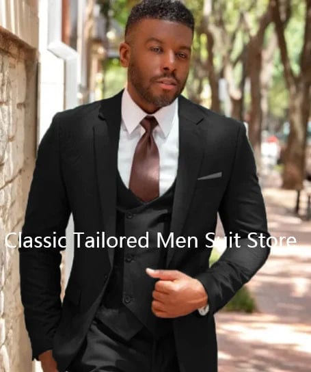 SHOWLU FASHION STORE black / XS Classic Green Men Suits Regular Fit 3 Pcs Formal Wedding Custom Made Groom Prom Dress Costume Homme terno masculino Blazer Sets