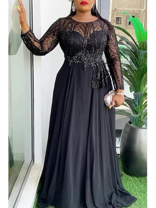 SHOWLU FASHION STORE black / XXL Elegant African Dresses for Women 2024 New Africa Clothing Plus Size Turkey Wedding Party Long Dress Dashiki Ankara Outfits Robe