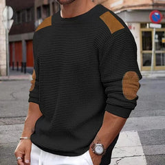  Showlu Fashion Store Black / XXL Sweater Men O-neck Pullovers Youthful Vitality Fashion Patchwork Knitted  Men Slim Casual Pullover Autumn Winter Knitwear Man