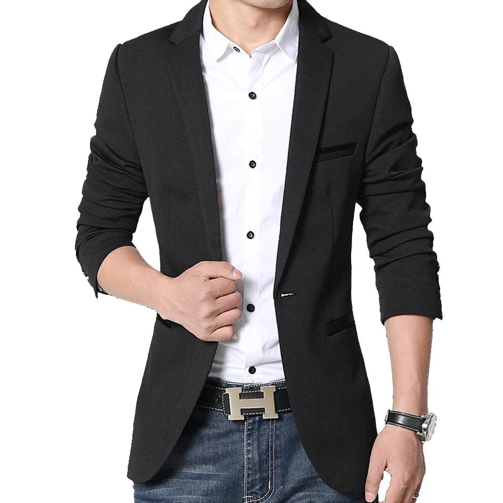 SHOWLU FASHION STORE black / XXXL (75-82KG) Brand Men's Casual Blazer 2024 Autumn New Fashion Slim Business Suit Coat Gentleman High-quality Men's Clothing Homme M~5XL