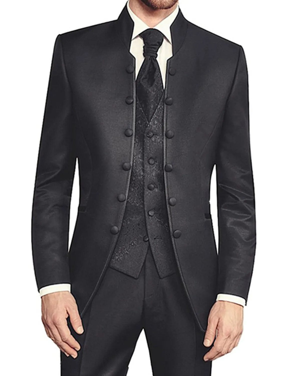 SHOWLU FASHION STORE Black / XXXL(EU56 or US46) Men Wedding Suit Prom Dress Jacket+Pants+Vest Men Suit Set Slim Fit Tuxedo Male Blazer Customized British Style Groom Clothing