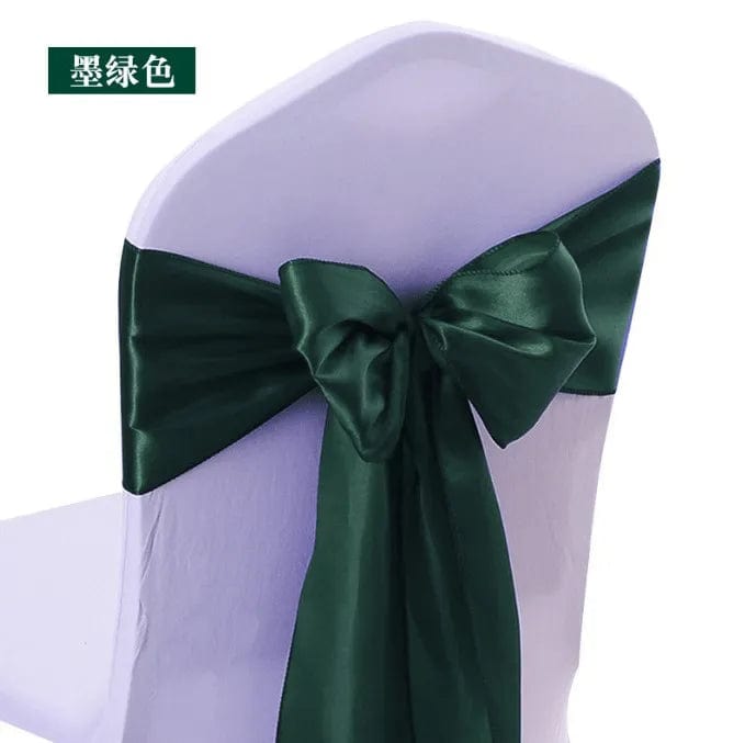 SHOWLU FASHION STORE Blackish green / 10 pcs 10/100pcs Satin Chair Bow Sashes Wedding Chair Knots Ribbon Butterfly Ties For Party Event Hotel Banquet Home Decoration