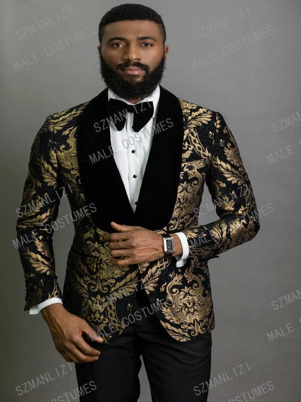 Men's plaid double-breasted wedding suit, SHOWLU FASHION STORE 2-piece tuxedo with peak lapel for formal occasions and parties.