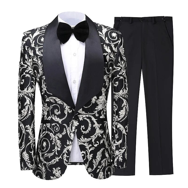 Men's plaid double-breasted wedding suit by SHOWLU FASHION STORE, 2-piece tuxedo with peak lapel for formal events.