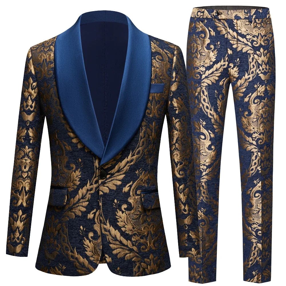 Men's plaid double-breasted wedding tuxedo suit by SHOWLU FASHION STORE, featuring peak lapel blazer and matching trousers for formal events.
