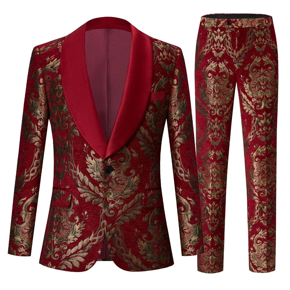Men's plaid double-breasted wedding suit by SHOWLU FASHION, featuring a peak lapel blazer and matching trousers for formal events.