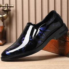  Showlu Fashion Store blue 1 / 39 Office Men Dress Shoes Floral Pattern Men Formal Shoes Leather Luxury Fashion Groom Wedding Shoes Men Oxford Shoes Dress 38-47