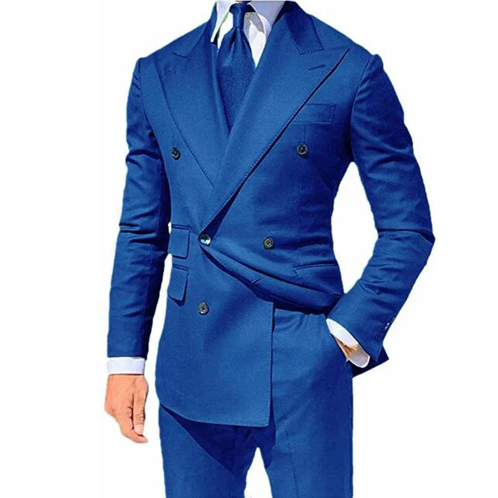 Showlu Fashion yellow men's 2-piece skinny fit wedding suit blazer and trousers, formal and stylish for special occasions.