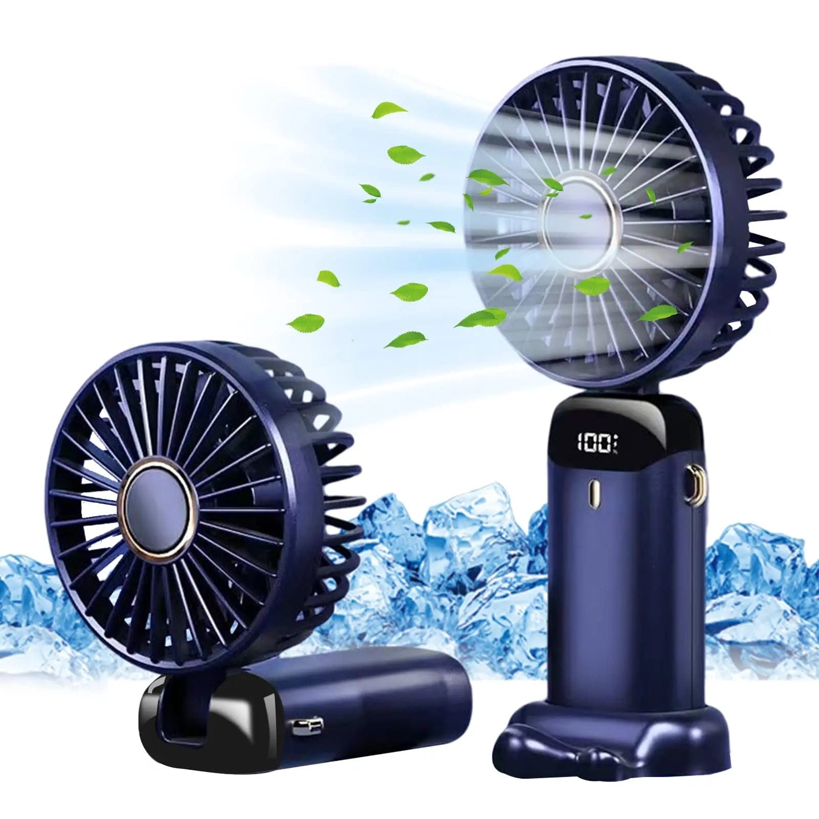  Showlu Fashion Store Blue 2000mAH Electric Fan Portable Air Conditioner Mini Cooler Rechargeable Neck Fans for Home Free Shipping Hand Usb Conditioning Blades