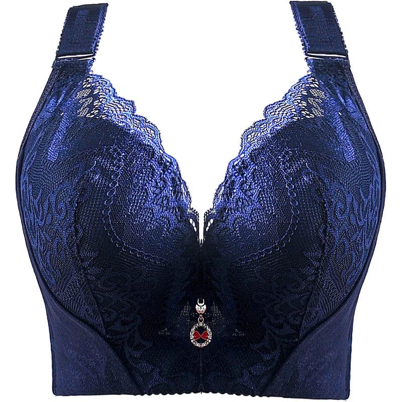  Showlu Fashion Store Blue / 75C Lace Bra Underwire Bra for Women Plus Size Bra Underwear Women 5/8 Cup Sexy Bra Push Up Bra Women Tops Fashion Female Clothing