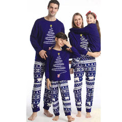 Showlu Fashion Store Blue(AE存量)**** / Dad XL / CHINA Christmas Pajamas Outfits Family Matching 2024 New Year Elk Plaid Printed 2PCS Pyjamas Pants Print Adult Kids Xmas Baby Clothing