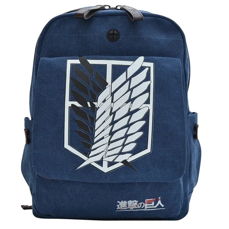 Showlu Fashion Store Blue Attack On Titan Backpacks For Men Anime School Bag For Teenagers Canvas Laptop Back Pack Rucksack Attack Of The Titans Backpack