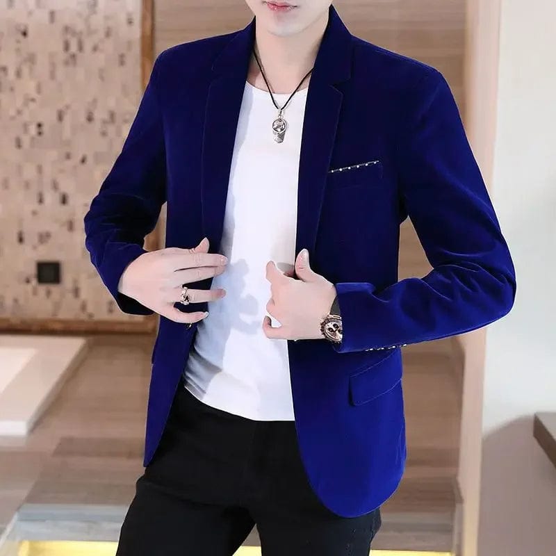 SHOWLU FASHION STORE Blue Blazer / 2XL Business Male Blazer Short Coat Men's Suit Jackets Cropped Dress Blue Clothing New in Casual Fashion 2024 High Quality Original