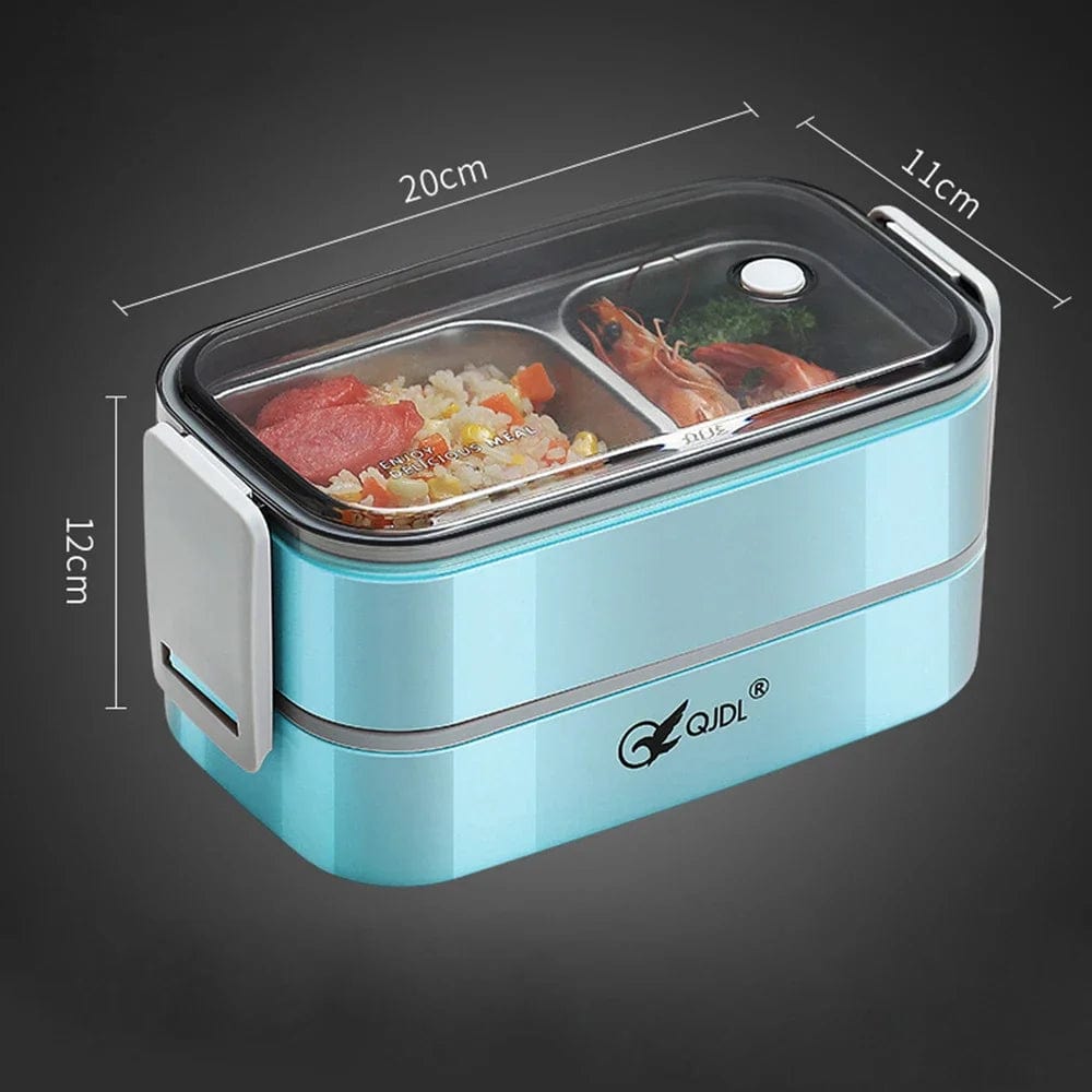  Showlu Fashion Store Blue / CHINA Lunch Box Bento Lunch Box 304 Stainless Steel Leakproof Thermal Food Storage Containers For Adults Kids School  2 Layers 3 Grids