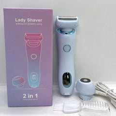 SHOWLU FASHION STORE blue Electric Razors for Women 2 In 1 Bikini Trimmer Face Shavers Hair Removal for Underarms Legs Ladies Body Trimmer IPX7 Waterproof