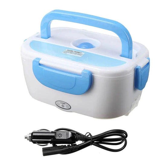  Showlu Fashion Store Blue New 12v car lunch box food container portable electric heating food heater electric lunch box household travel tableware set