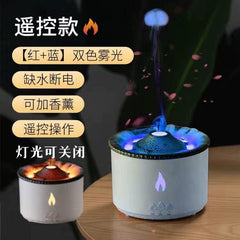  Showlu Fashion Store Blue orange double color + Remote Control + essential oil + turn off the light effect Wisk Volcanic Lava Humidifier Mute Spit Smoke Ring Office Desk Surface Panel Timing Hydrating Essential Oil Aroma Diffuser