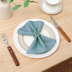  Showlu Fashion Store blue Set Of 6 40x40cm Table Cloth Napkins Durable Polyester Thicken Placemat Reusable for Kitchen Dining Wedding Decoration