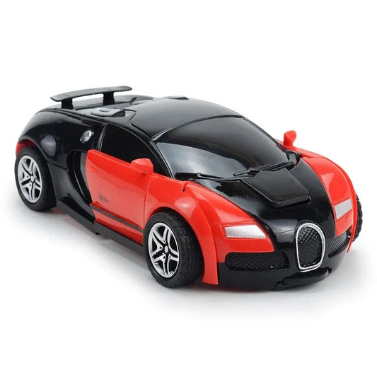  Showlu Fashion Store Blue Transform CarRobot Model Car.Automatic Deformation Push and Go Car Vehicle Toy Race Car.Toys Easter Gifts for Boys