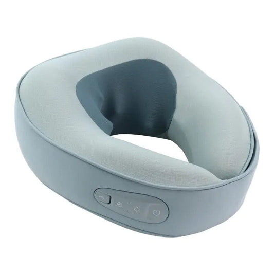 SHOWLU FASHION STORE Blue Travel Neck Pillow Massager Vibration Neck Shiatsu Massage Pillow Hot Compress