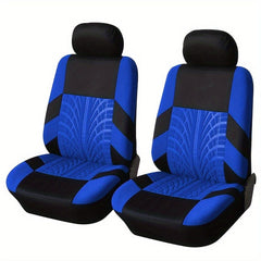 SHOWLU FASHION STORE Blue Universal Fit Front Pair Car Seat Covers - Breathable Polyester Split Automotive Seat Cushion Protectors with Sponge Filler - Hand Washable, All-Season, Durable and Easy to Install