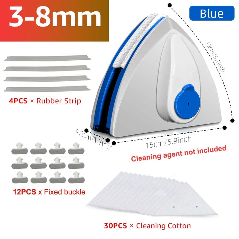 SHOWLU FASHION STORE blue with cotton Magnetic Window Cleaner Brush Double-Side Automatic Water Discharge Wiper Glass Window Brush Cleaning Household Tools Cleaning